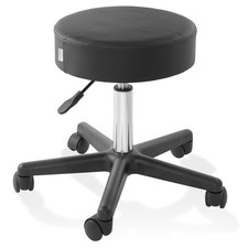 OPEN BOX - Rolling Hydraulic Salon Stool with Adjustable Swivel - Black