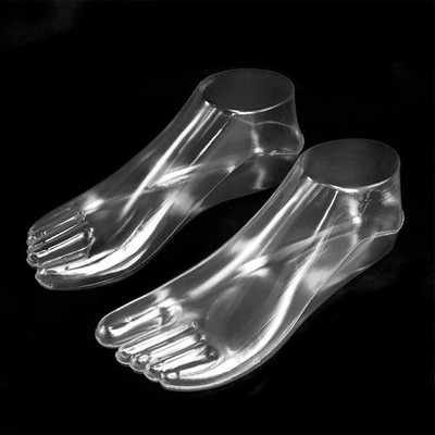 1 Pair Female Feet Mannequin Foot Thong Clear Sandal Shoes Model Display Tool