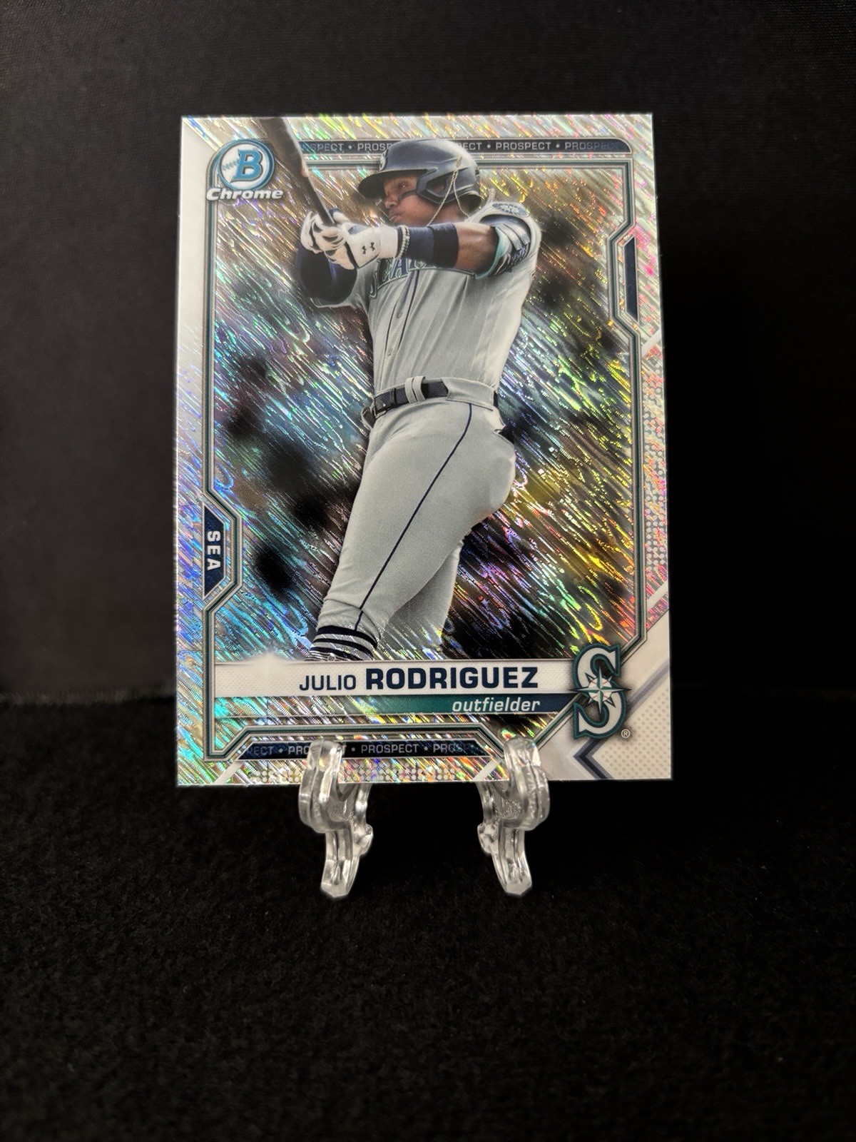 Julio Rodriguez 2021 Bowman Chrome Shimmer Refractor Seattle Mariners #BCP-231