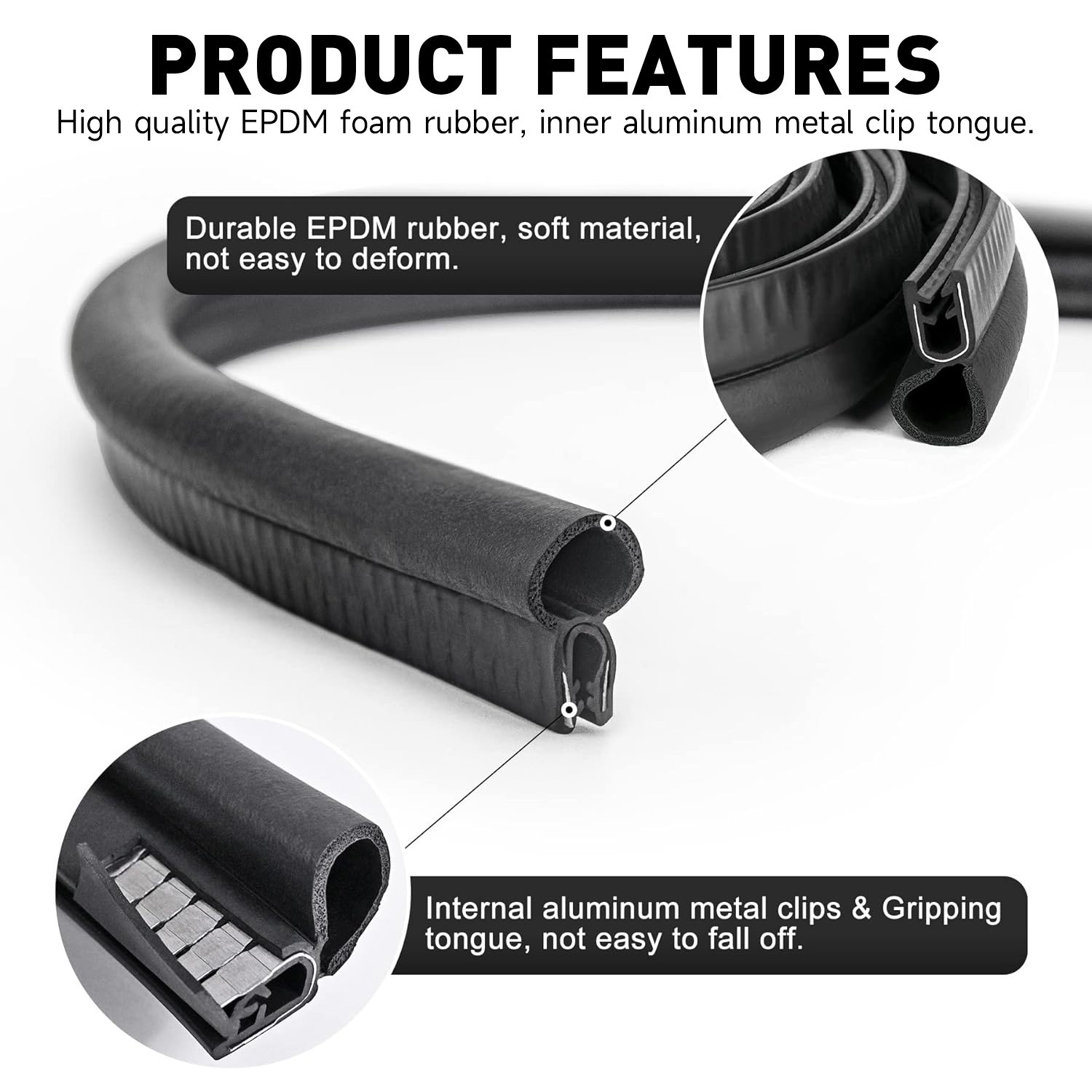 13FT U Shape Rubber Seal Weather Strip Door Edge Moulding Trim For Scion Models