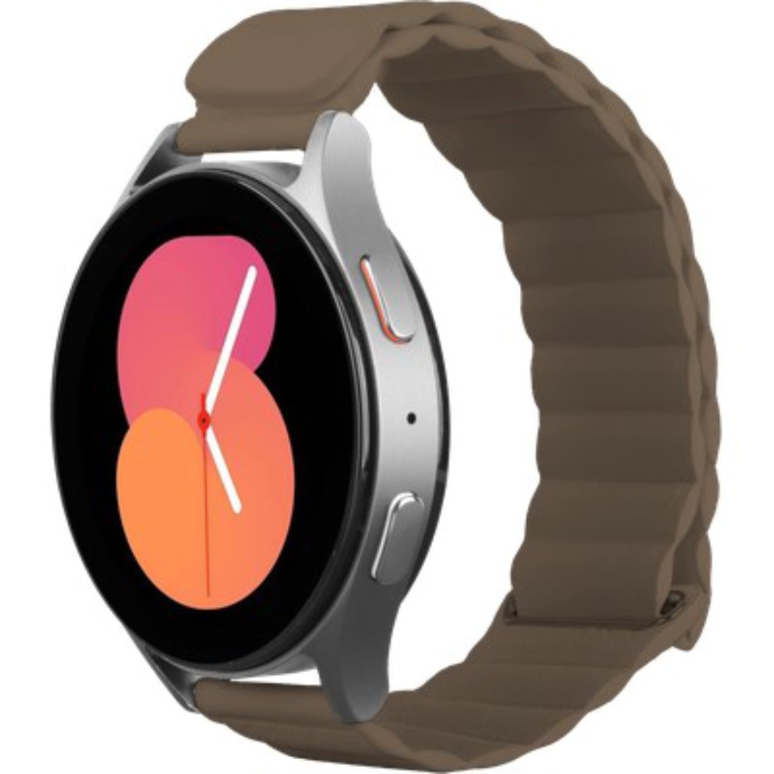Bracelet montre 20mm compatible Samsung Galaxy Watch, Magfit marron ajustable