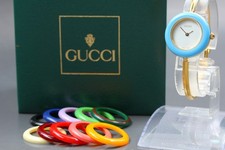 GUCCI Change Bezel 11/12.2 Gold 11 Colors Qz Women's Watch (About16.5-17cm band)