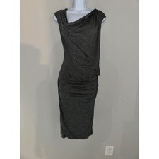 Joie Soft Gray Cowl Neck Sleeveless Ruched Midi Dress Size S
