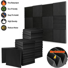 12 96 PACK 12"X12"X1" Acoustic Foam Panel Wedge Studio Soundproofing Wall Tiles