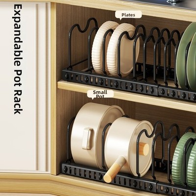 Erweiterbar Metall Pfanne Organizer Regal 31 x 58,5 x 18 x 18,5 cm für Küche Gebrauch