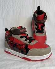 Spider-Man Kids Hi-Top Trainers Sneakers Easy-Fasten Design Boy Shoes Size 13