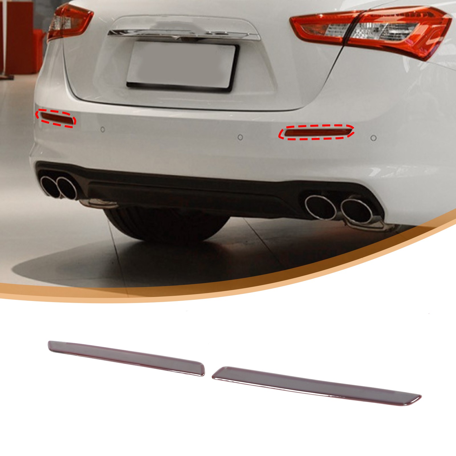 Smoked Black Rear Fog Tail Light Lamp Cover Trim For Maserati Ghibli 18-23 US