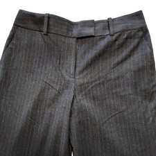 Ann Taylor 8P Wool Pinstripe Dress Pants Career Business Professional Gray Lined