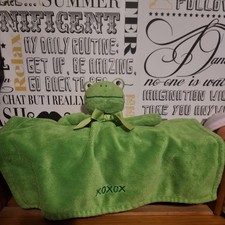 Green Frog Plush Honey Bunny Baby Security Blanket XOXOX