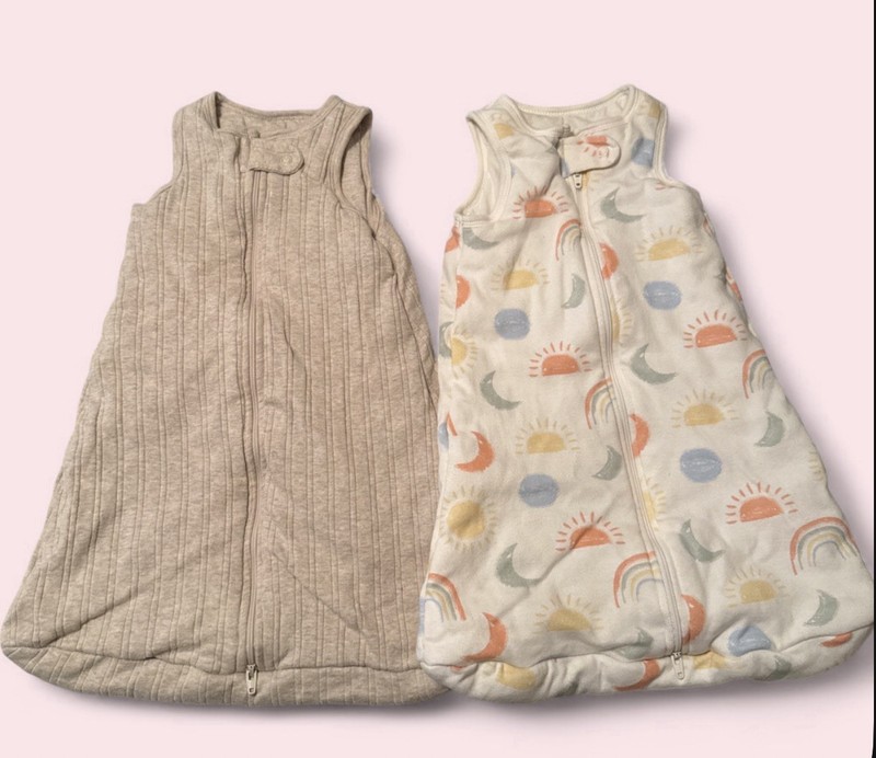 2-Pack Baby Wearable Blanket Sleep Sacks, Beige & Multicolor Celestial size nb