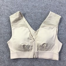 Tommie Copper Shoulder Support Sport Bra Womens Small Beige Activewear Gym Top