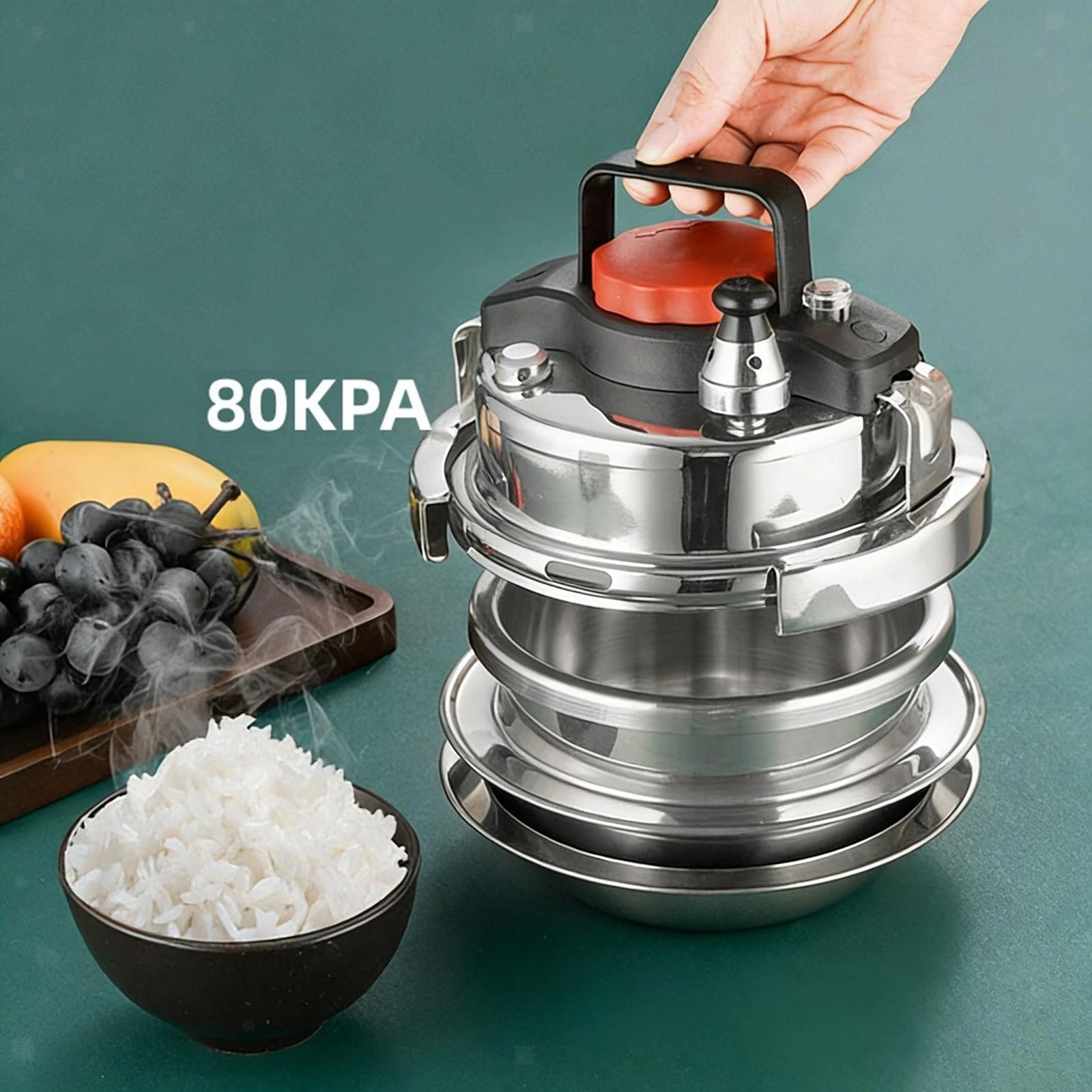 Pressure Cooker Cooking Pot Lightweight Utensil Gadget Stainless Steel Outdoor