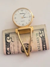  NEIMAN MARCUS Quartz Watch Folding Money Clip * Clear Movement * UNIQUE!!