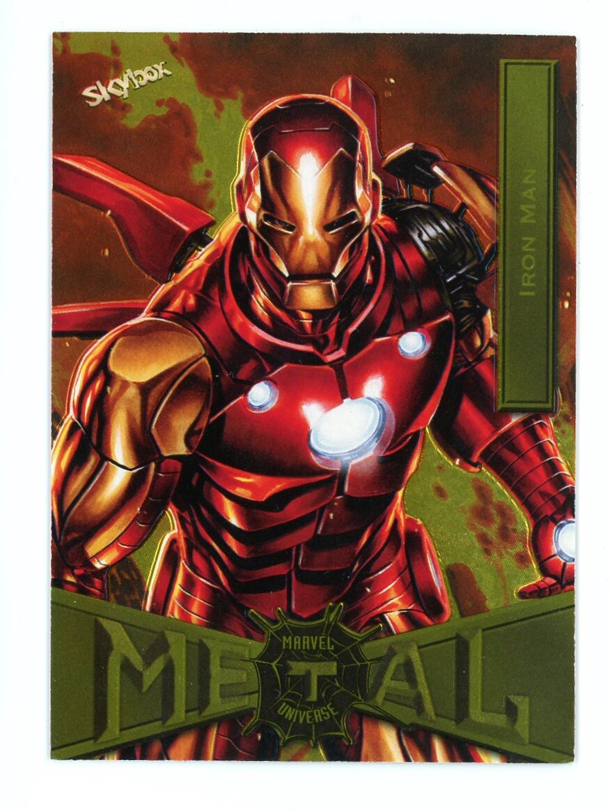2021 SkyBox Metal Universe Marvel Spider-Man Yellow FX Iron Man #36