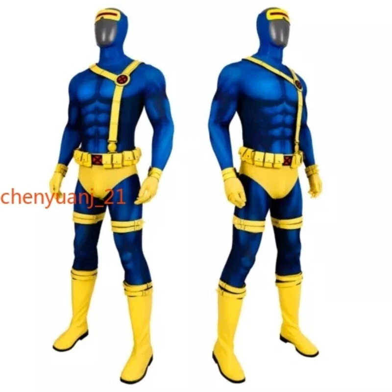 X-Men 97 Scott Summers Cyclops Disfraz Juegos con disfraces Adulto Mono con Máscara Botas Foto 3 de 4