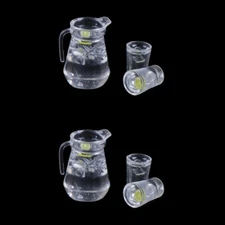 6Pcs 1:12 Dollhouse Miniature Kettle Cup Lemonade Drinks Dining Room Accessories