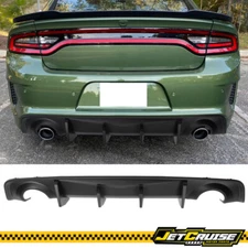 Fits 20-23 Dodge Charger Widebody V2 Rear Bumper Lip Diffuser W/ Fin Matte Black