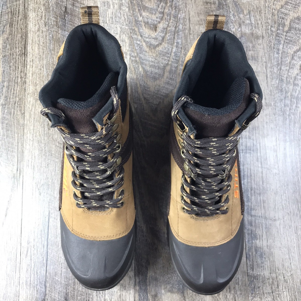 Stihl Mens LawnGrips Brown & Black Safety Toe Work Shoes Size 9.5 Leather & Rubb Stihl Lawn Grips work boots - YouTube main image 3