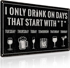 Funny Bar Sign for Home That Start with T Vintage Metal T