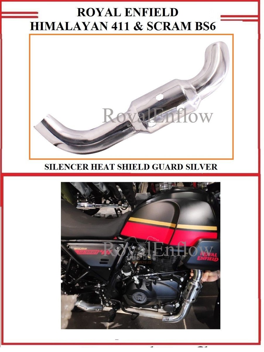 Silencer Heat Shield Guard for Royal Enfield Himalayan 411 and Scram  BS6-Silver | eBay