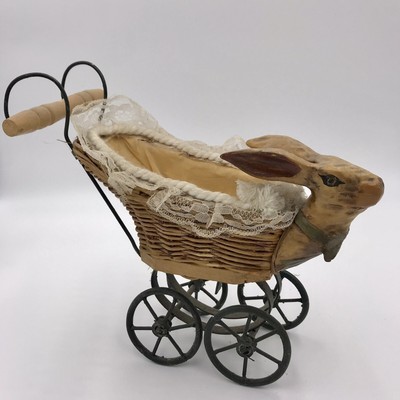 wicker doll stroller