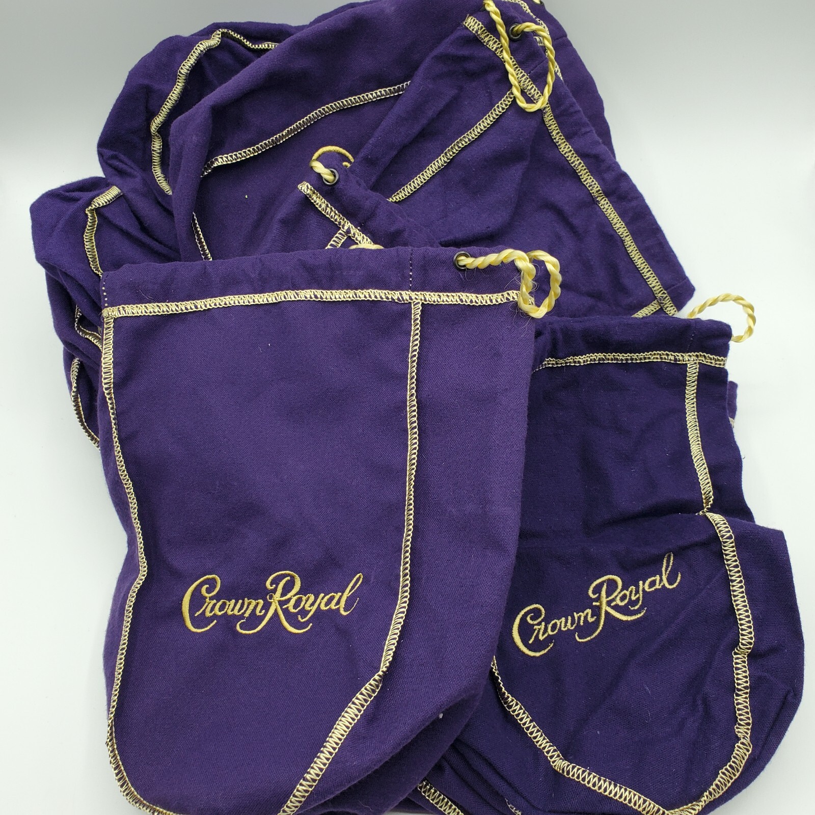 Lot of 15 Crown Royal Bags Small Purple Drawstring 9