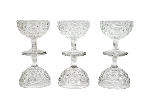 Fostoria American Clear Glass Stemmed Sherbet Cup 3-1/2" Set of 6