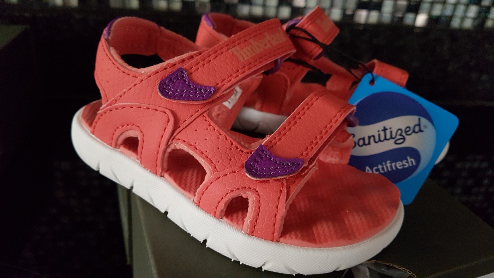 Sandali Timberland bambina Perkins fila rosa scuro Regno Unito bambino 6 EU 23 nuovi con scatola