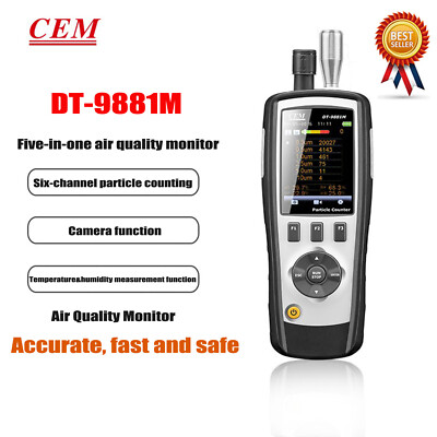 CEM DT-9881M 6CH Particle Counter PM2.5 PM10 IR Air Temperature 5 in1 Meter  KD