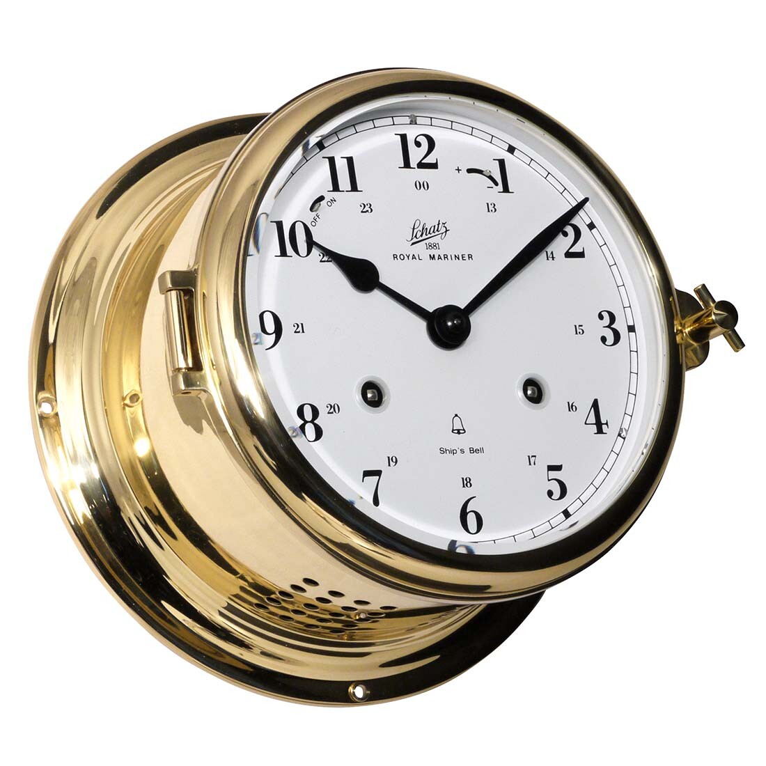 Schatz Ship's Bell Clock Mechanical Royal Mariner Brass Eight Days Work