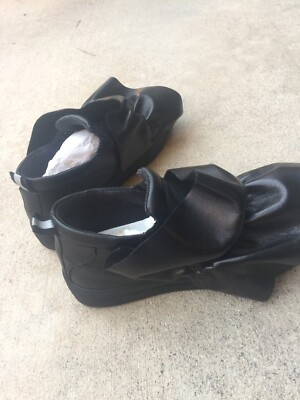 Pre-owned MSGM Black Leather Sneaker Ruffles. Made In Italy. 39