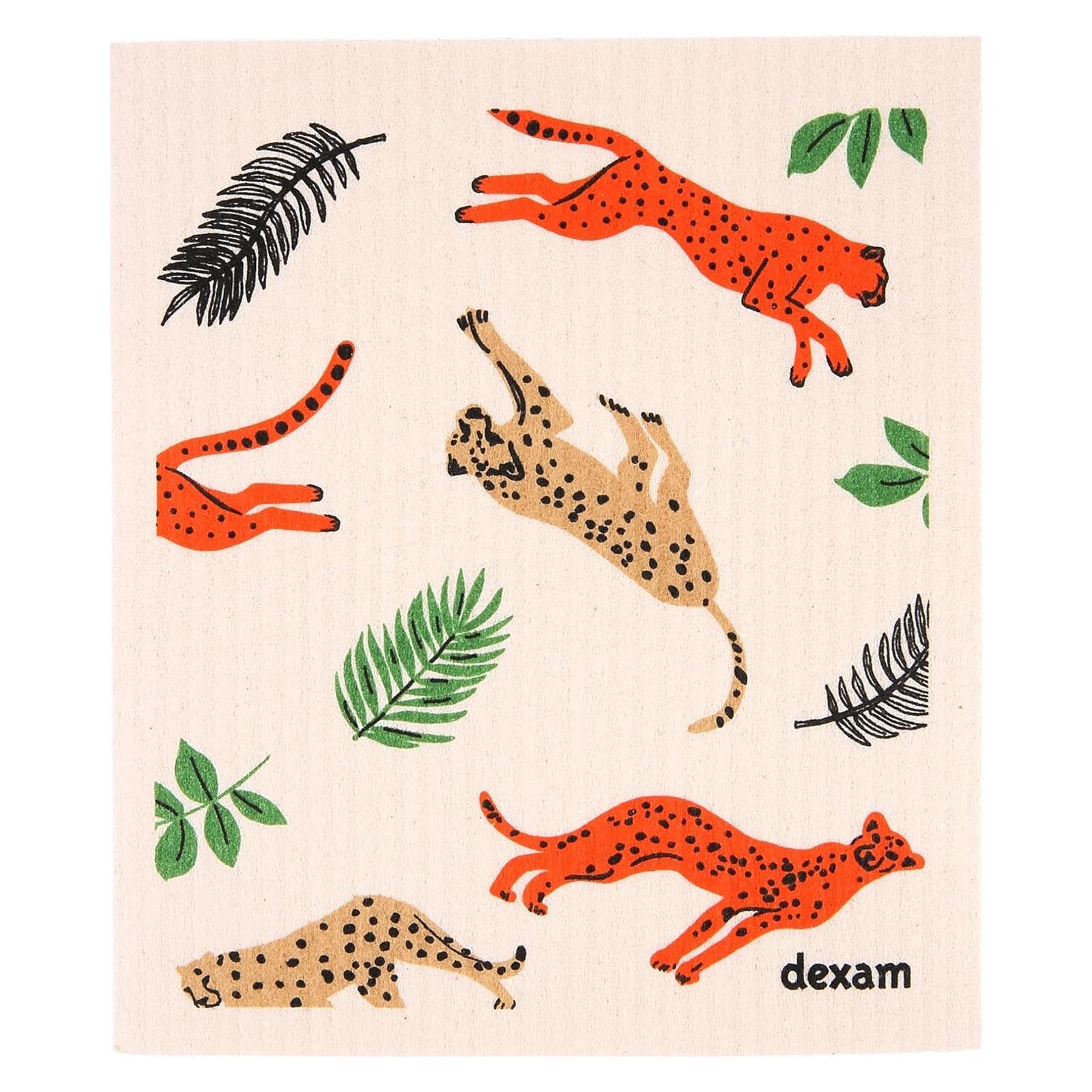 Dexam Swedish Dishcloth Absorbent Dish Cleaning Cloths Kitchen Reusable Leopard