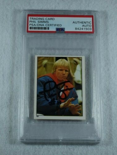 1981 PHIL SIMMS Signed Topps Gum Unused Sticker Football Trading Card-GIANTS-PSA - Picture 1 of 7