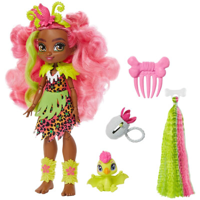 Mattel Cave Club Fernessa Doll Playset with Dinosaur Pet, 5 Pieces