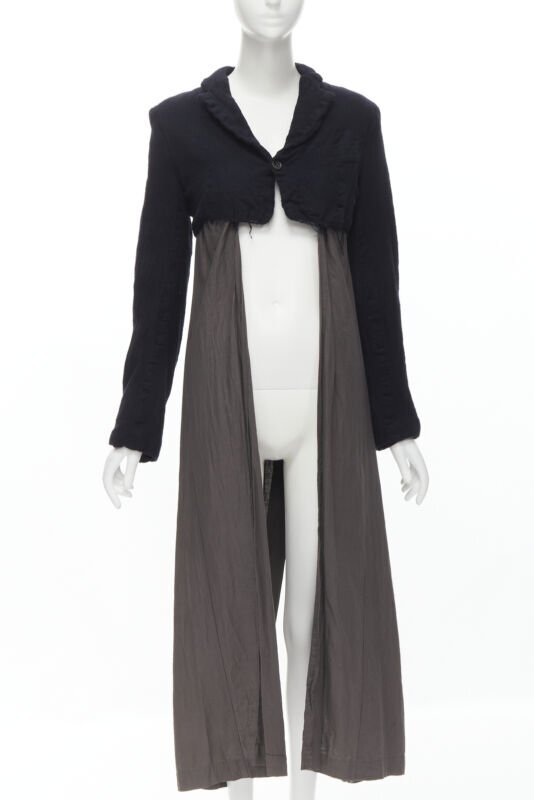 vintage Runway COMME DES GARCONS 1994 black shrunken wool grey duster coat M | eBay vintage Runway COMME DES GARCONS 1994 black shrunken wool grey duster coat M | eBay
