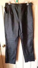 Womens Clio Black Genuine Leather Pants Size 14 NWT