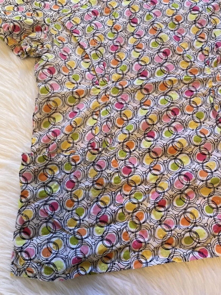 Blusa Médica Runway By Cherokee Para Mujer Talla Mediana Manga Corta Algodón Camisa Foto 3 de 4