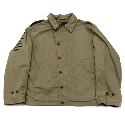 90s 80s Polo Ralph Lauren Vintage Military Jacket Embroidered RRL 