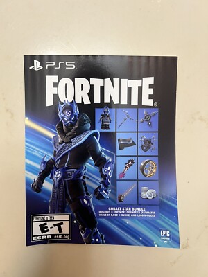 PS5 Exclusive Fortnite Cobalt Star Bundle Code with 1000 V-Bucks. UNSCRATCHED