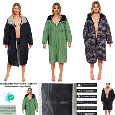 Adult Unisex Waterproof Outdoor Changing Robe Windproof Quick Dry ...