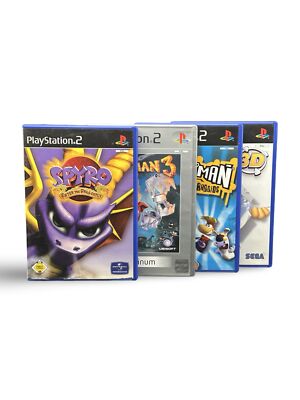PS2 Spiele | Spyro + Rayman 3 + Raving Rabbids + Worms 3D Bundle