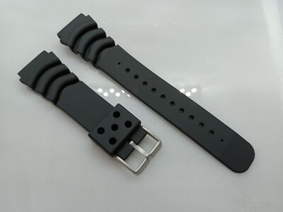 New Zuludiver 22mm Black Rubber Divers Watch Strap for Citizen Seiko  XE141 UK