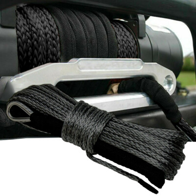 1/4''x50' 10000LBS Synthetic Winch Rope Line Recovery Cable 4WD ATV Dark Grey