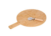 Bambus Pizza-Set – 2-Teilig Mit Pizzabrett & Pizzaschneider