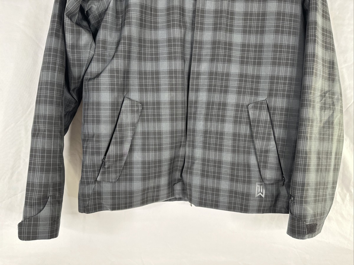TIGER WOODS グレー ジャケット NIKE Nike Tiger Woods Collection Jacket Mens Size M Gray Plaid