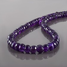 Collier En Chaîne De Perles D'Améthyste Naturelle Étincelante De 7Mm, Fil Exquis