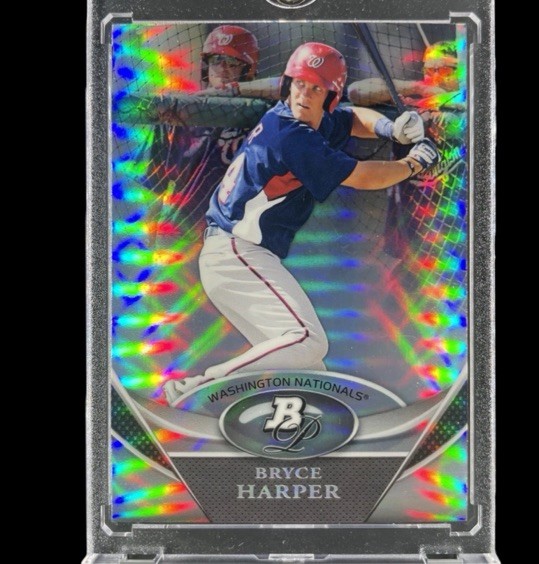 BRYCE HARPER ROOKIE CHROME SILVER REFRACTOR CARD 2011 Bowman Platinum - Phillies