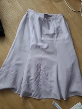 Ladies Eastex Sise 12 Lilac Long Length Lined Skirt Small Mark On Front