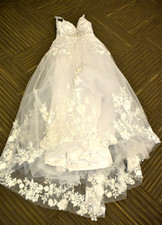 Yinyyinhs Tulle Lace Wedding Dress Satin Sleeveless Mermaid Size 8 White
