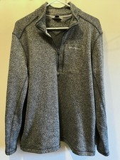 Eddie Bauer Women's 2XL Fleece Half Zip Dark Grey Pullover Shirt